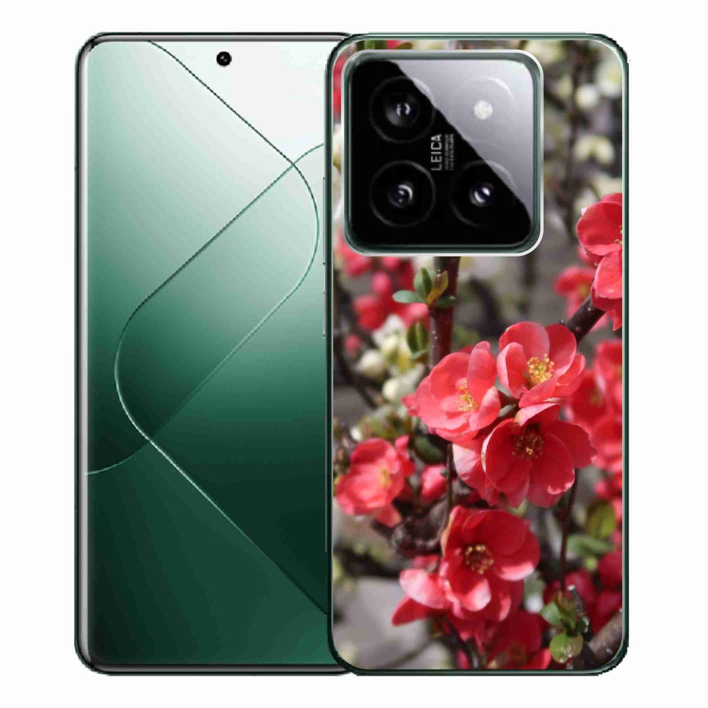 Gél borítás mmCase a Xiaomi 14 Pro-hoz - piros virágok