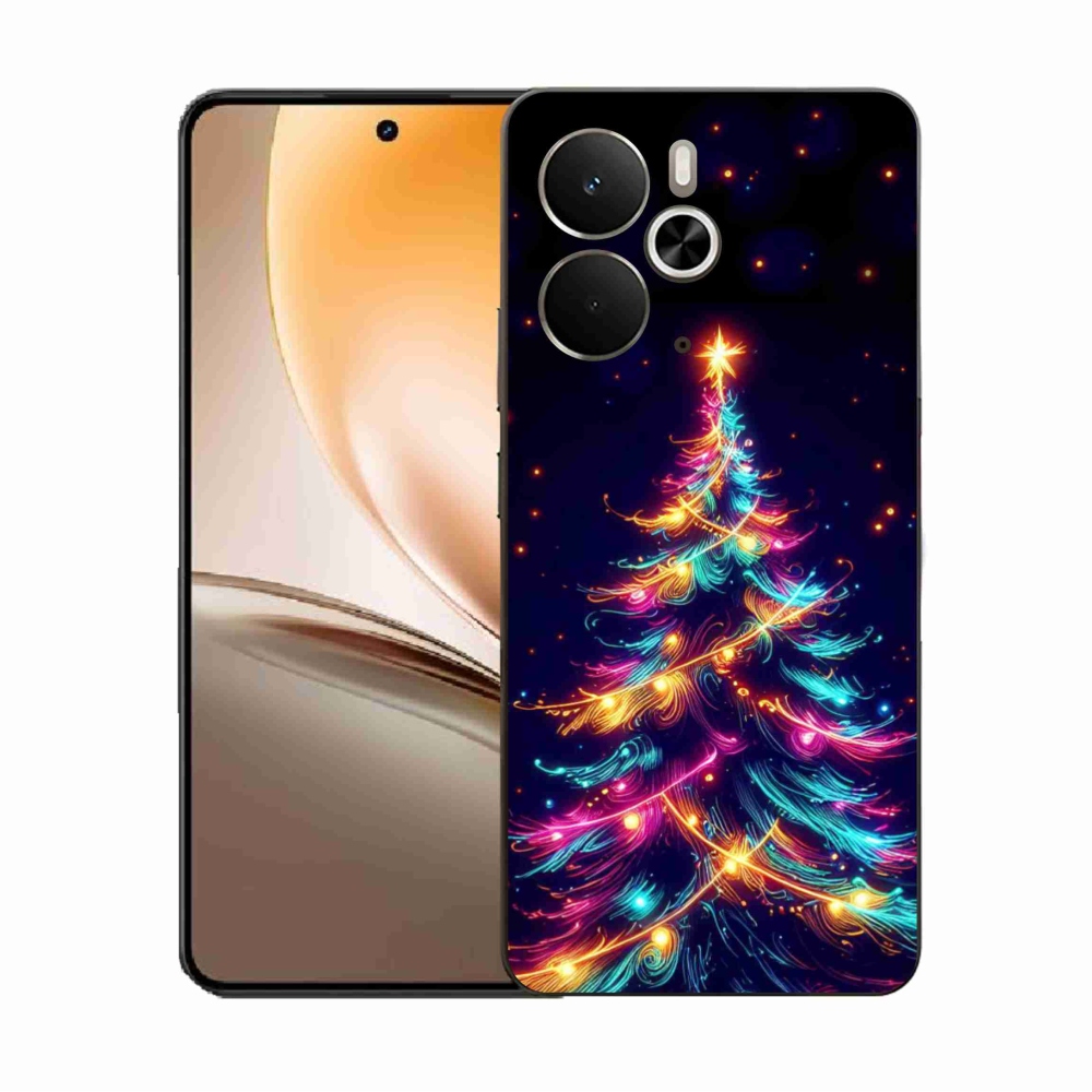 Gél borítás mmCase a Realme 14 5G készülékhez - neon karácsonyfa