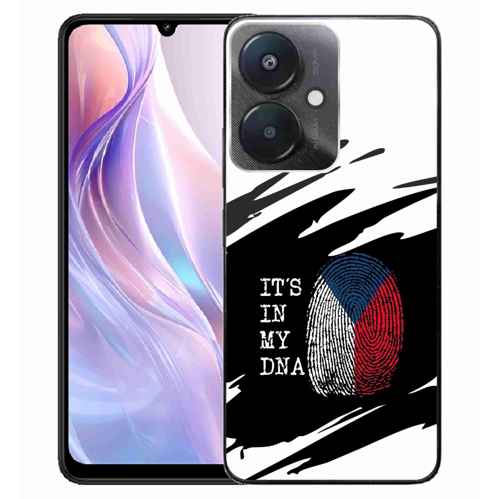 Gél borító mmCase a Xiaomi Redmi 13C 5G - zászló ujjlenyomat fekete és fehér háttérrel