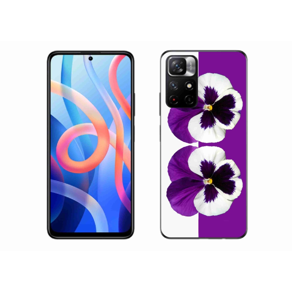 Gél borítás mmCase a Xiaomi Redmi Note 11S 5G-hez - lila és fehér virág