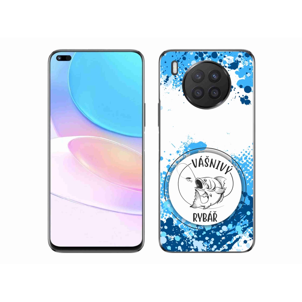 Gél borító mmCase a Huawei Nova 8i - szenvedélyes halász fehér háttérrel
