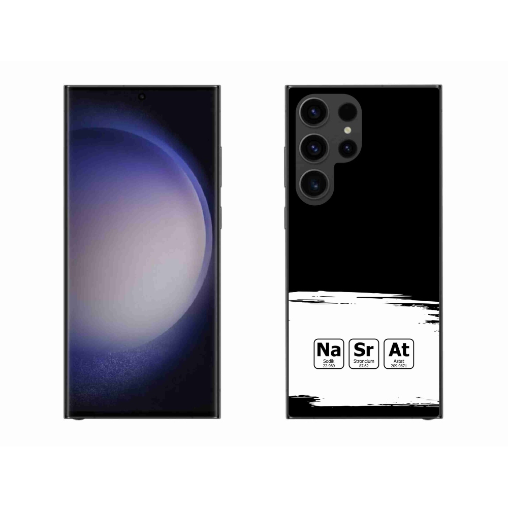 Gél borítás mmCase Samsung Galaxy S23 Ultra 5G - kémiai elemek fehér és fekete háttérrel