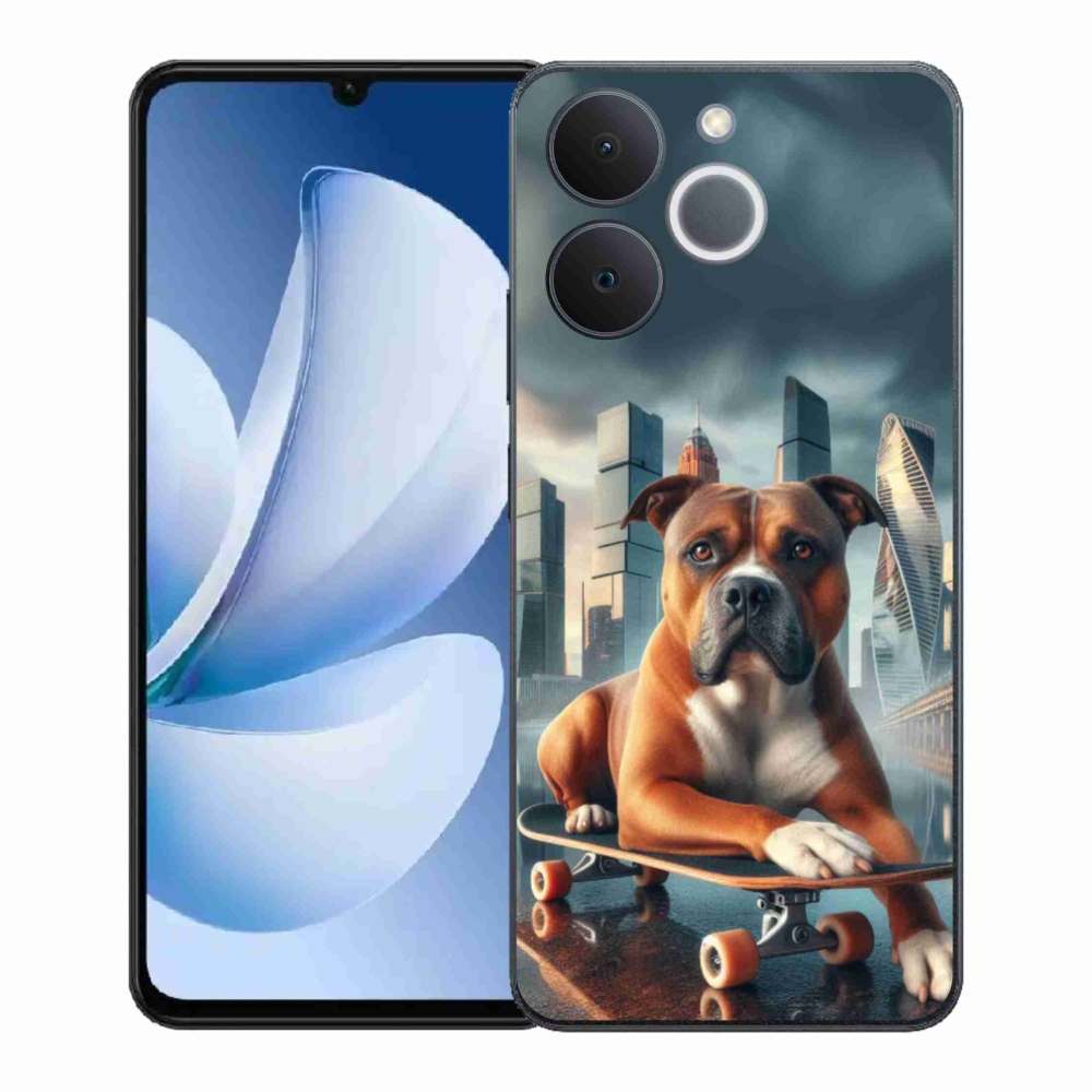 Gél borítás mmCase a Realme Note 70T-hez - kutya gördeszkán