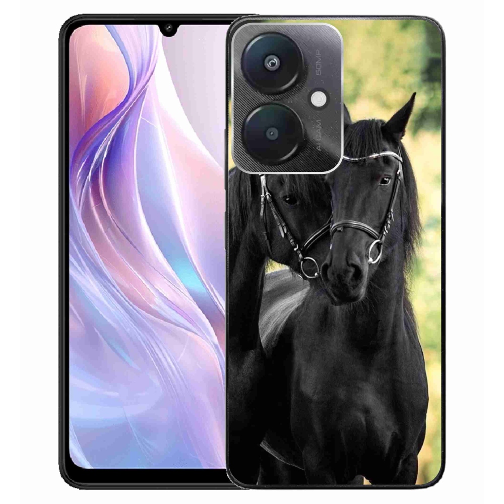 Gél borítás mmCase a Xiaomi Redmi 13C 5G-hez - két fekete ló