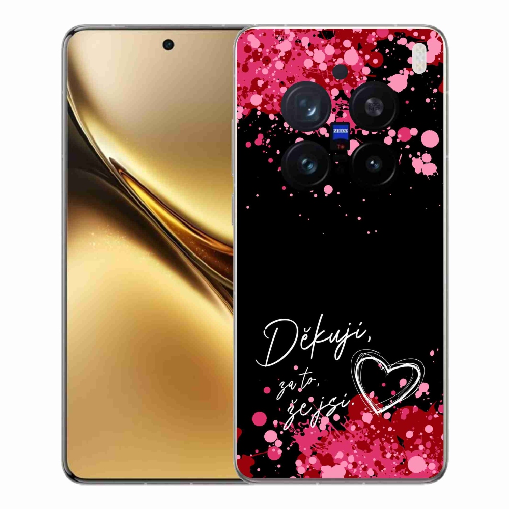 Gél borító mmCase a Vivo X200 Pro 5G készülékhez - text in love 2 fekete háttér