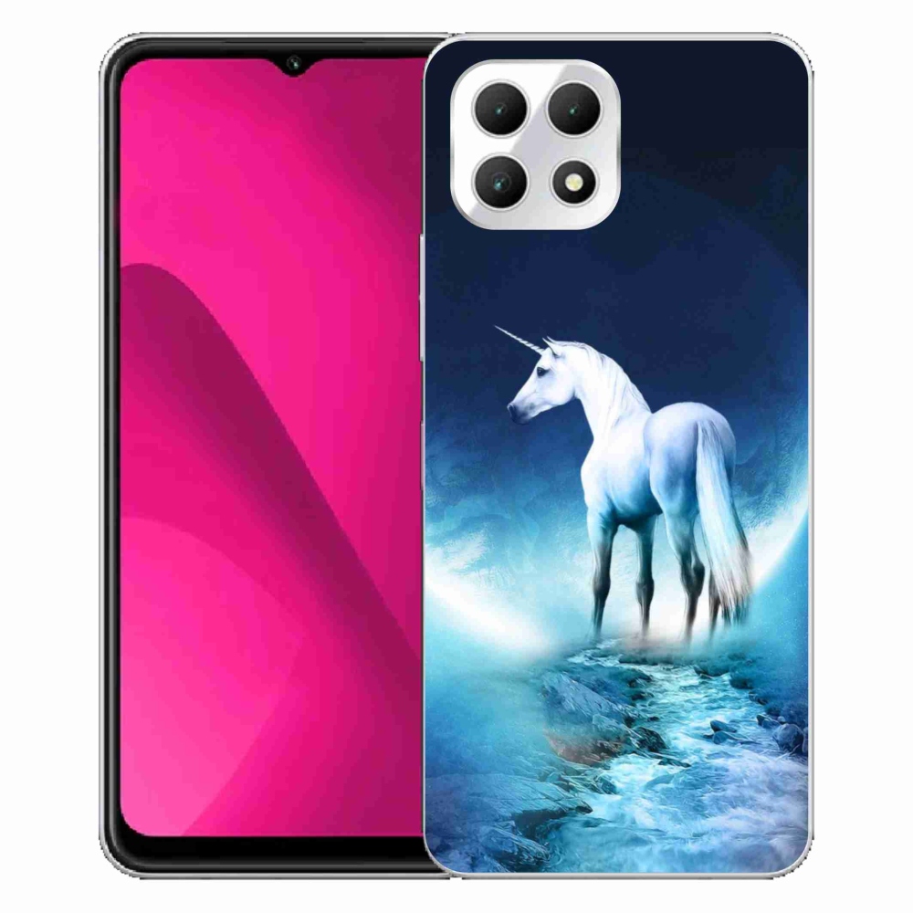 Zselés borítás mmCase a T-Mobile T Phone 2 készülékhez - fehér egyszarvú