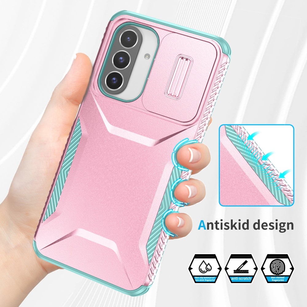 Csúszásálló, tartós borítás Samsung Galaxy A26 5G készülékhez - rózsaszín/kék-zöld
