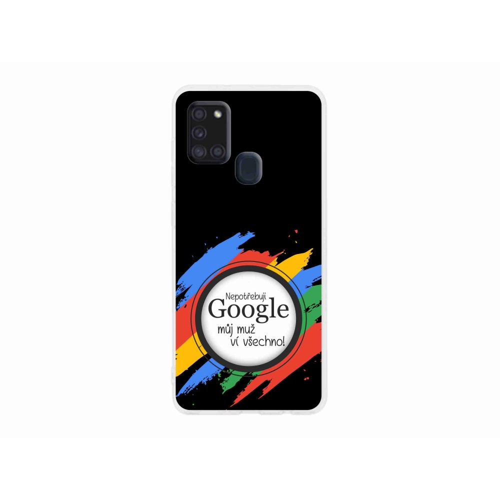Gél borító mmCase Samsung Galaxy A21s - az ember mindent tud fekete háttérrel