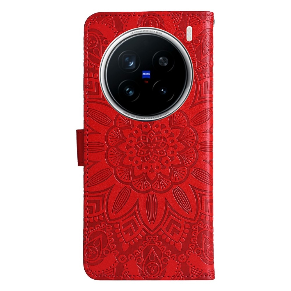 Napraforgó könyv tok a Vivo X200 Pro 5G-hez - piros