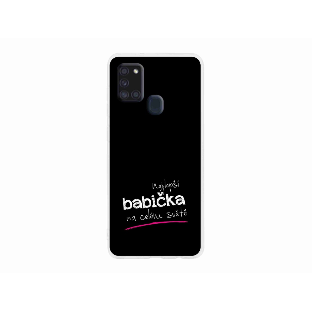 Gél borító mmCase Samsung Galaxy A21s - a legjobb nagymama 4 fekete háttérrel