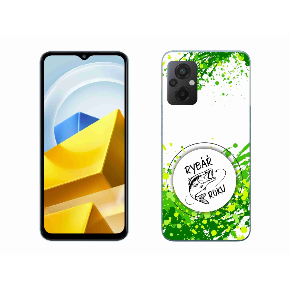 Gél borító mmCase a Xiaomi Poco M5 4G-n - az év horgásza fehér háttérrel