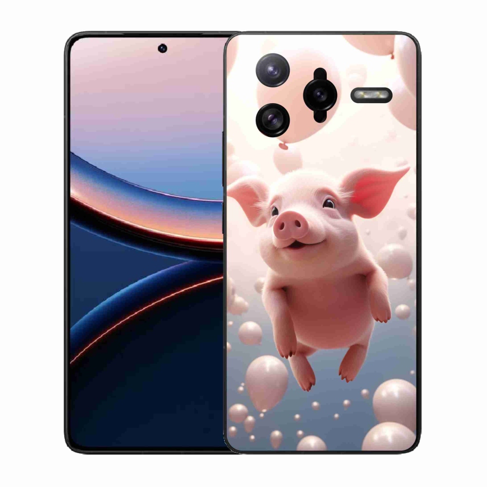 Gél borítás mmCase a Xiaomi Poco F7 Ultra számára - malacka lufikkal