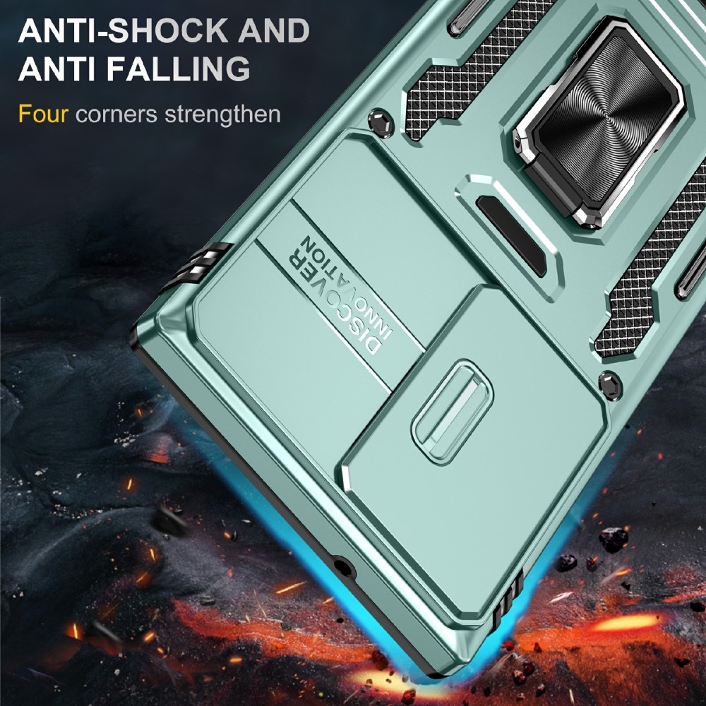 Gyűrűk tartós borítója Samsung Galaxy S25 Ultra készülékhez - zöld