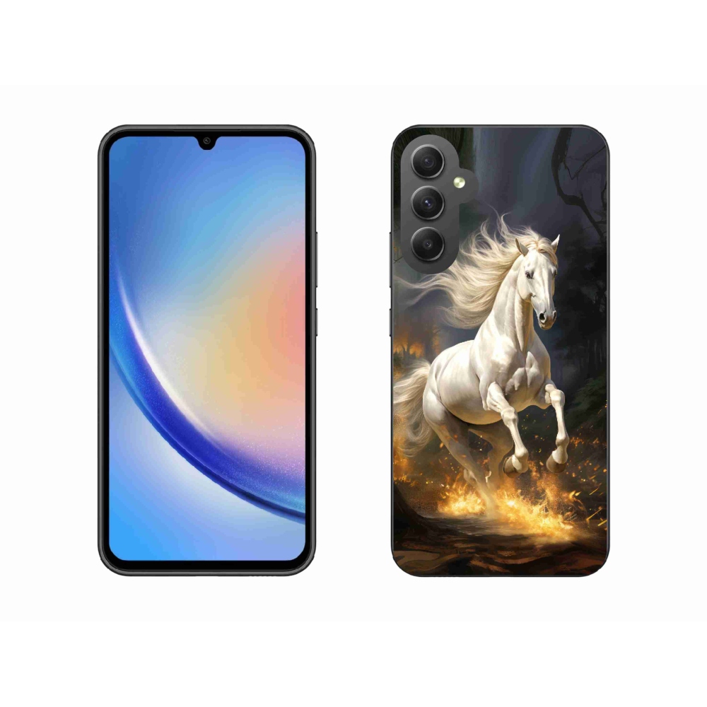 Zselés borítás mmCase Samsung Galaxy A34 5G - fehér ló 2