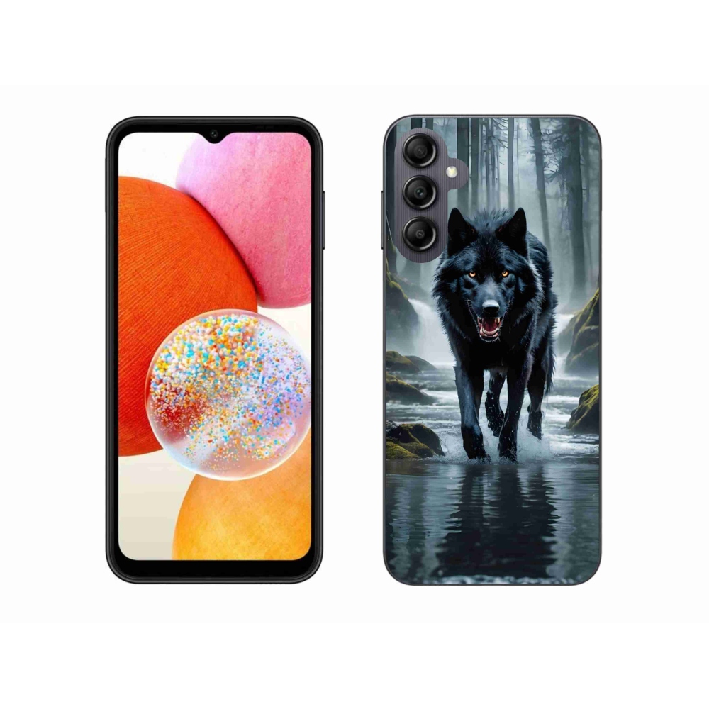 Gél védőhuzat mmCase Samsung Galaxy A14 4G/5G - fekete farkas