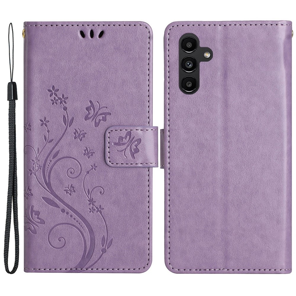 Virágok könyv tok Samsung Galaxy S23 FE készülékhez - világos lila