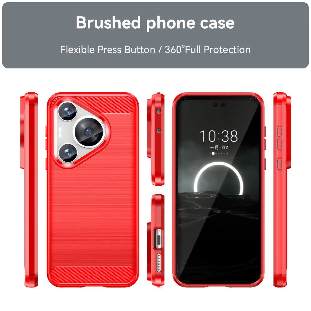 Szénálló zselés tok a Huawei Pura 70 Pro számára - piros