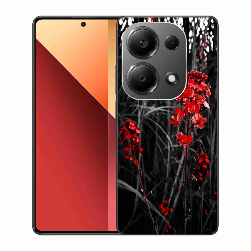 Gél borítás mmCase a Xiaomi Redmi Note 13 Pro 4G/Poco M6 Pro - piros növényhez