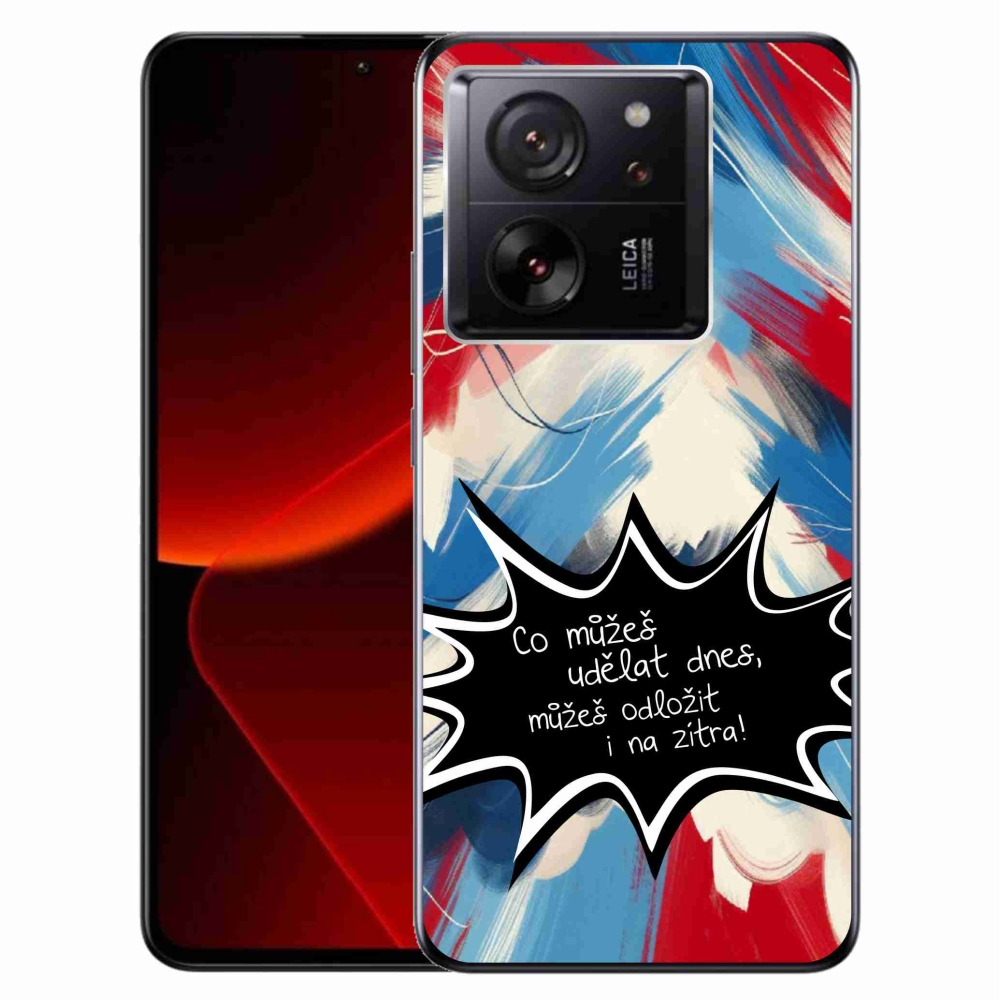 Gél borítás mmCase a Xiaomi 13T/13T Pro készülékhez - vicces szöveg 9 fekete háttér