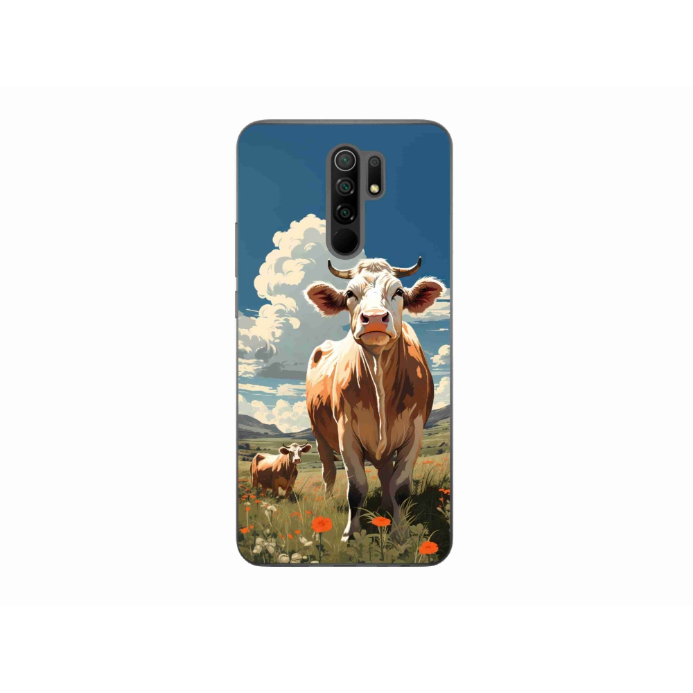 Gél borítás mmCase a Xiaomi Redmi 9-hez - tehenek a réten