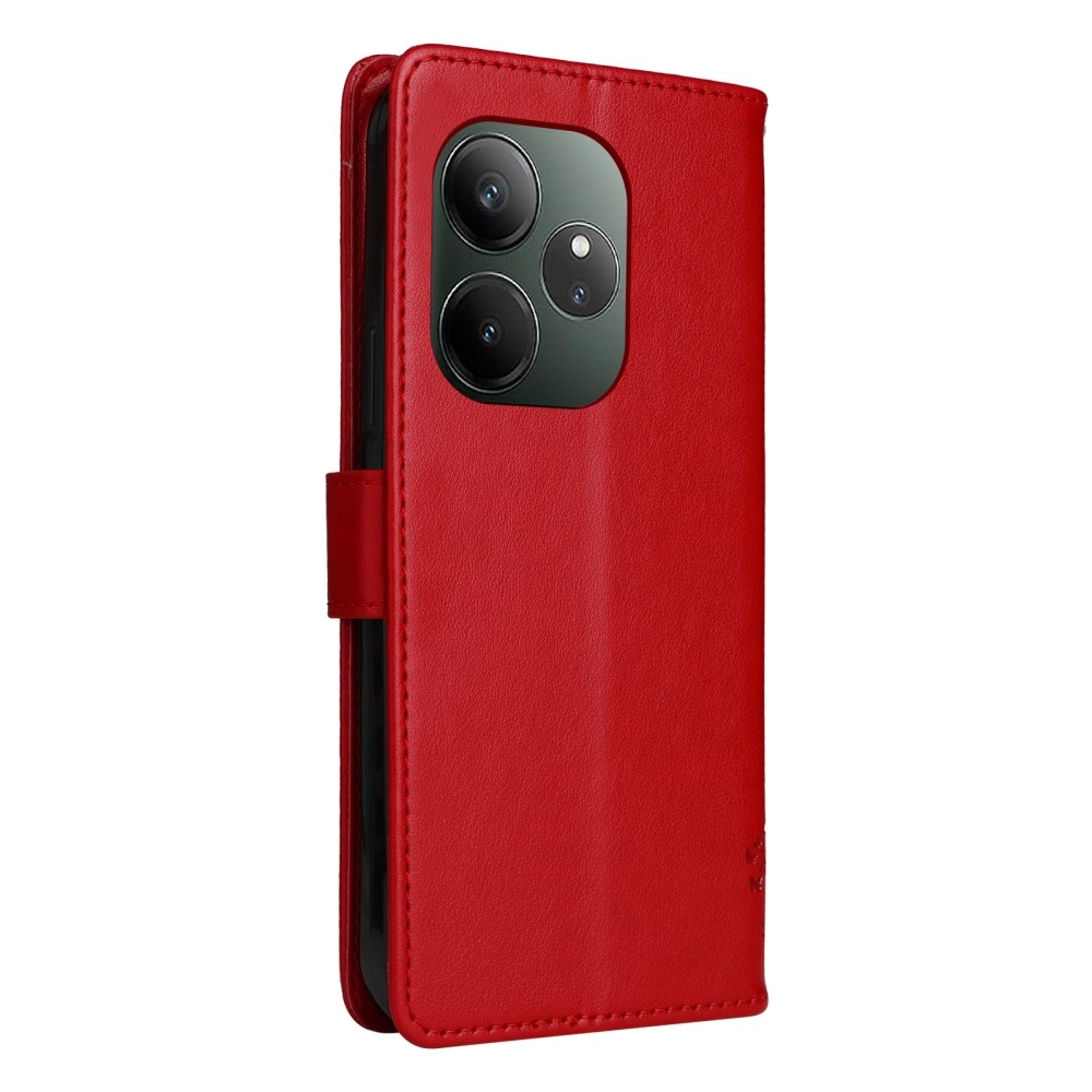 Fa könyvtáska a Realme GT 6 5G/GT 6T 5G számára - piros