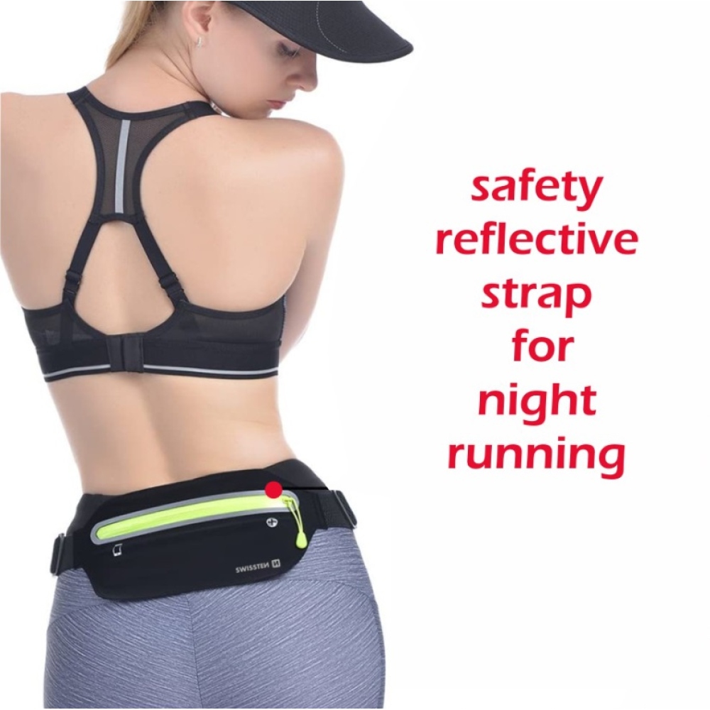 Swissten Fitness deréktáska - fekete/zöld