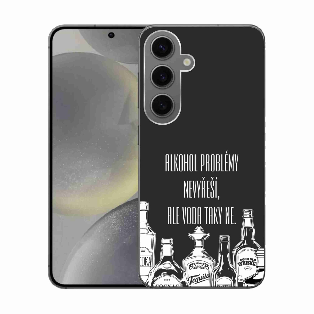 Gél borító mmCase Samsung Galaxy S24 készülékhez - vicces szöveges fekete háttér