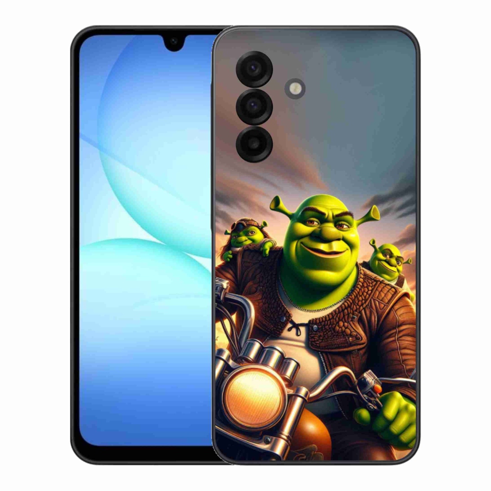 Zselés borítás mmCase Samsung Galaxy A17 5G - shrek egy motorkerékpárral