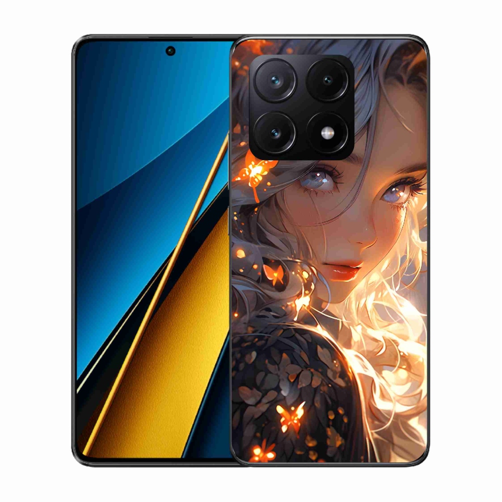 Gél borító mmCase a Xiaomi Poco X6 Pro 5G számára - lány és pillangók