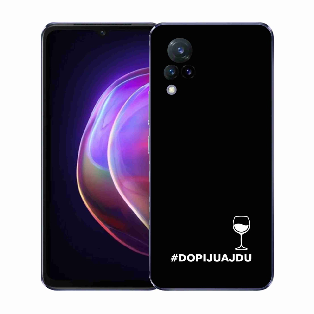 Gél borítás mmCase a Vivo V21 4G/5G készülékhez - bor motívum fekete háttérrel