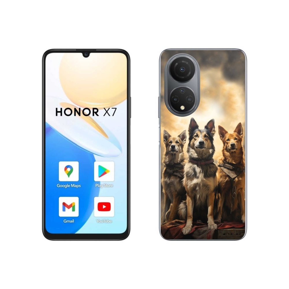 Zselés borítás mmCase a Honor X7-hez - három kutya