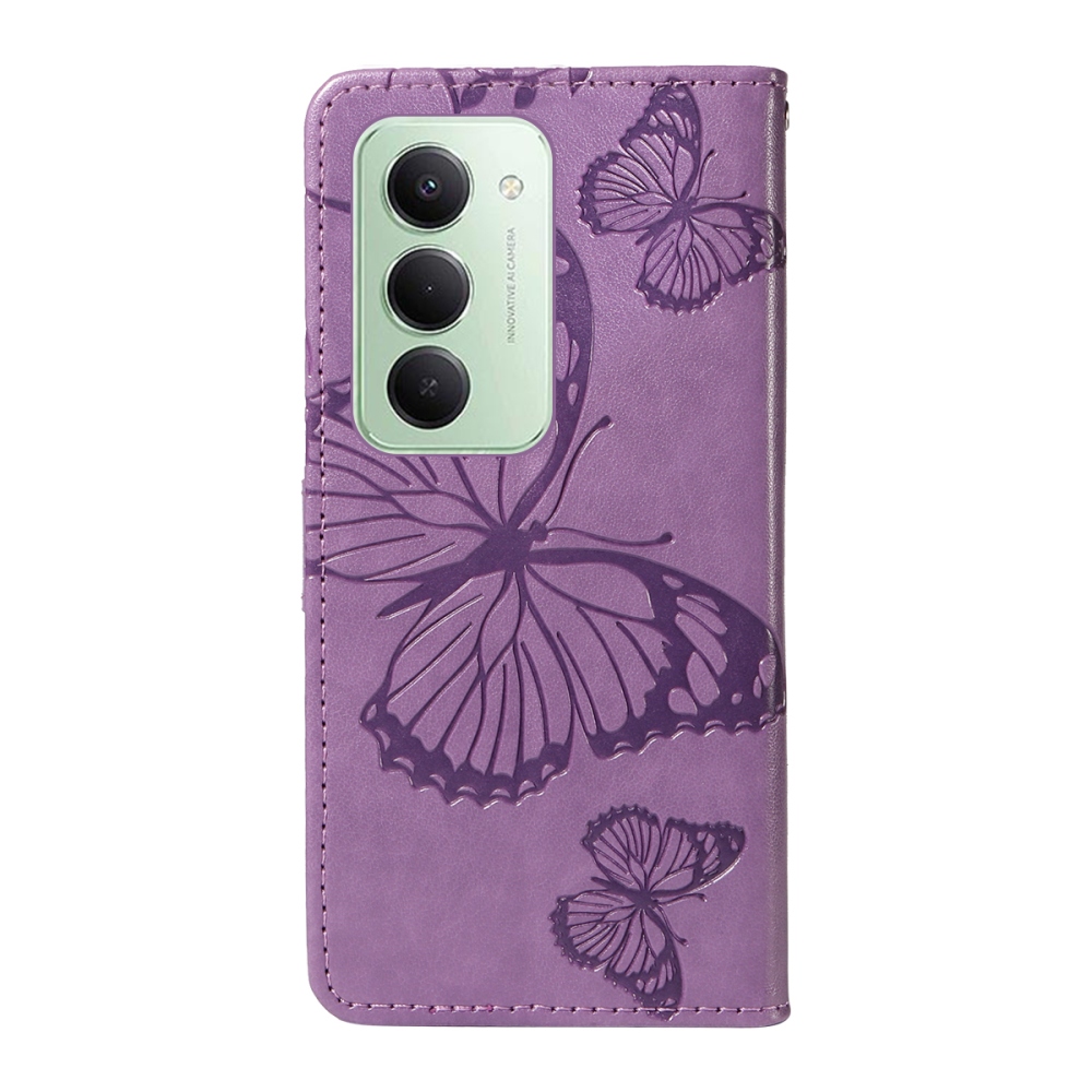 Nagy pillangó könyv tok Xiaomi Redmi 15 4G (171mm) - lila