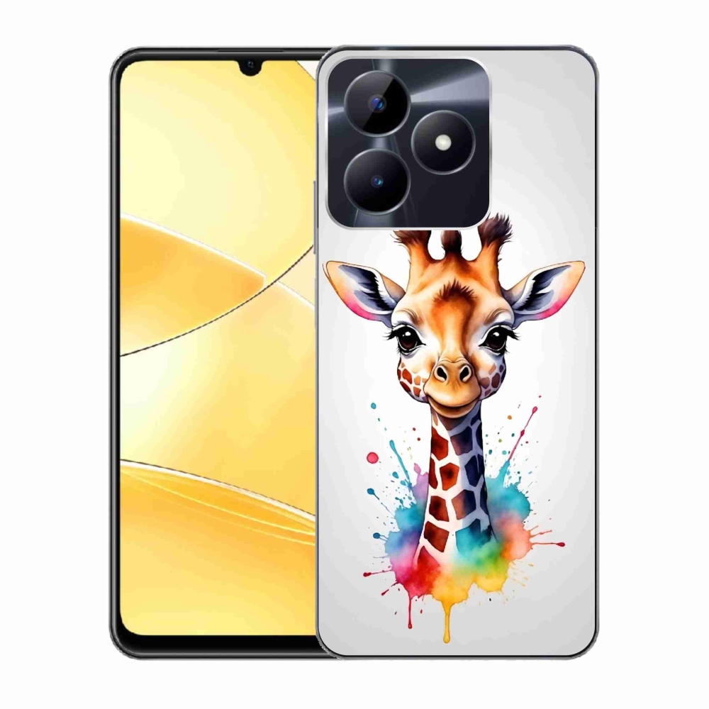 Zselés tok mmCase a Realme C51/C53 készülékhez - zsiráf 1