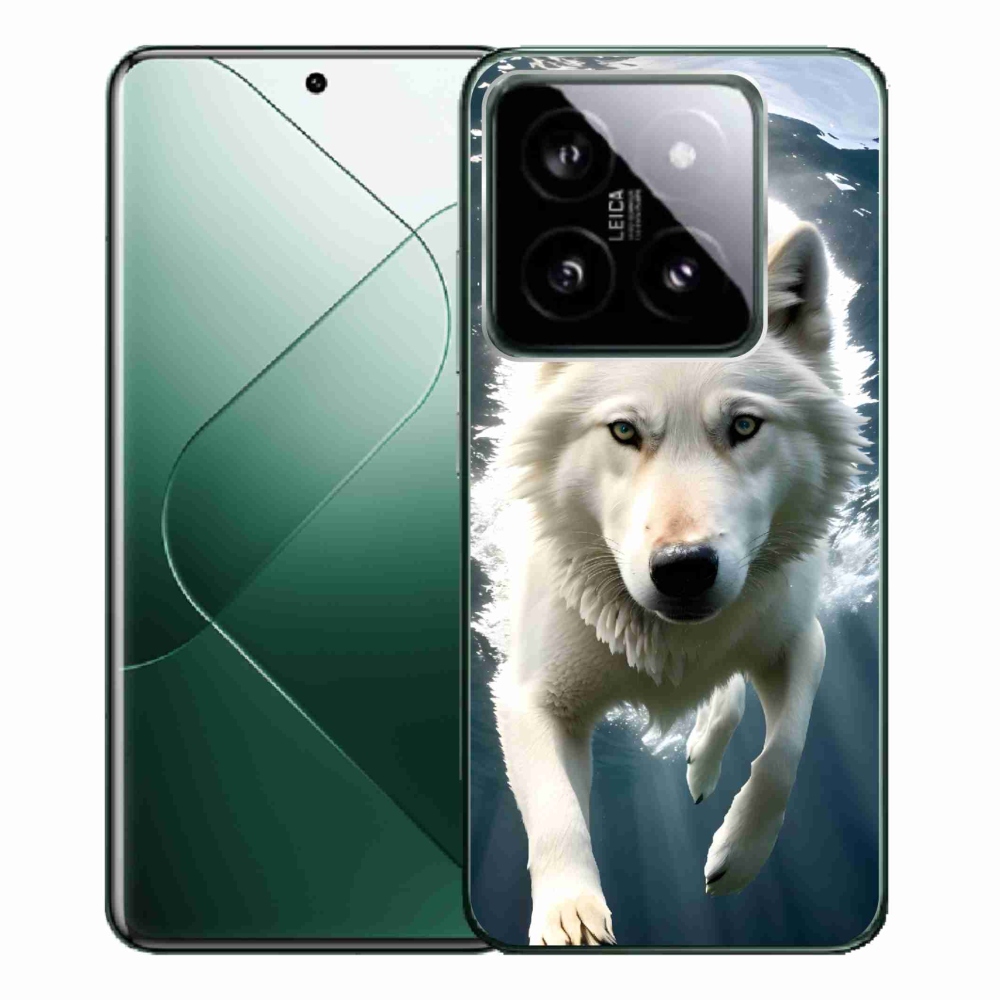 Gél borítás mmCase a Xiaomi 14 Pro-hoz - fehér farkas