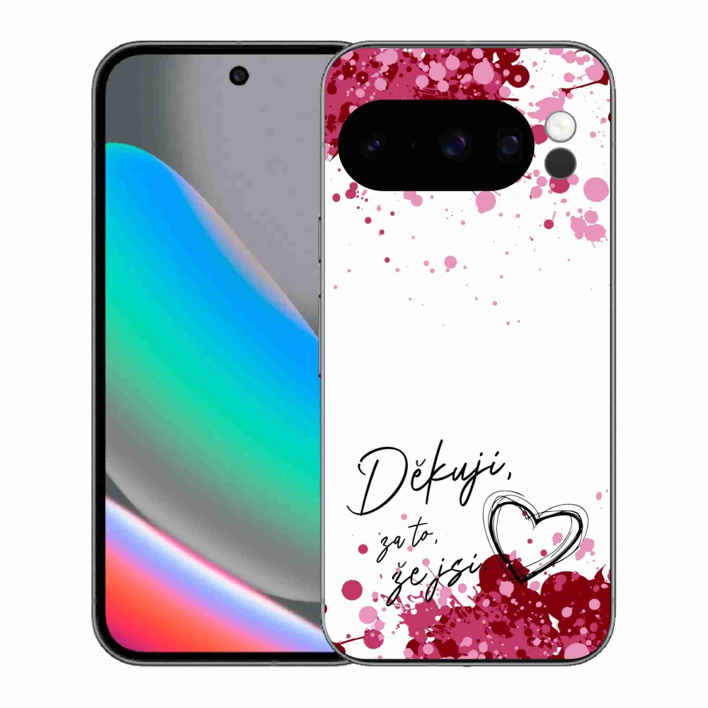Gél borítás mmCase a Google Pixel 10 Pro készülékhez - text in love 2 fehér háttér