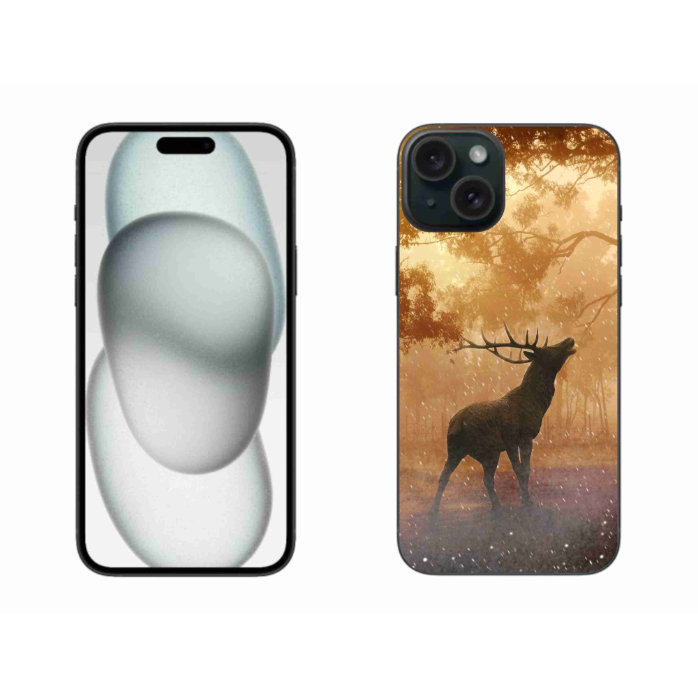 Zselés borítás mmCase iPhone 15 Plus készülékhez - szarvas a vadászaton