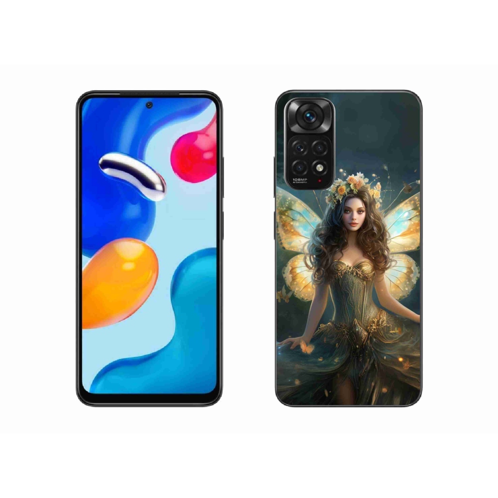 Gél borítás mmCase a Xiaomi Redmi Note 11 4G-hez - pillangó nő