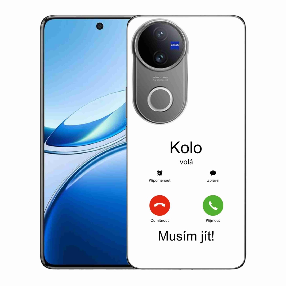 Gél borítás mmCase a Vivo V50 5G készülékre - kerek hívások fehér háttérrel