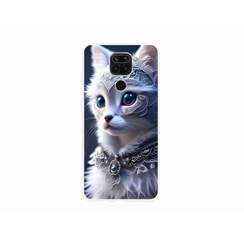 Gél borítás mmCase a Xiaomi Redmi Note 9-hez - fehér macska