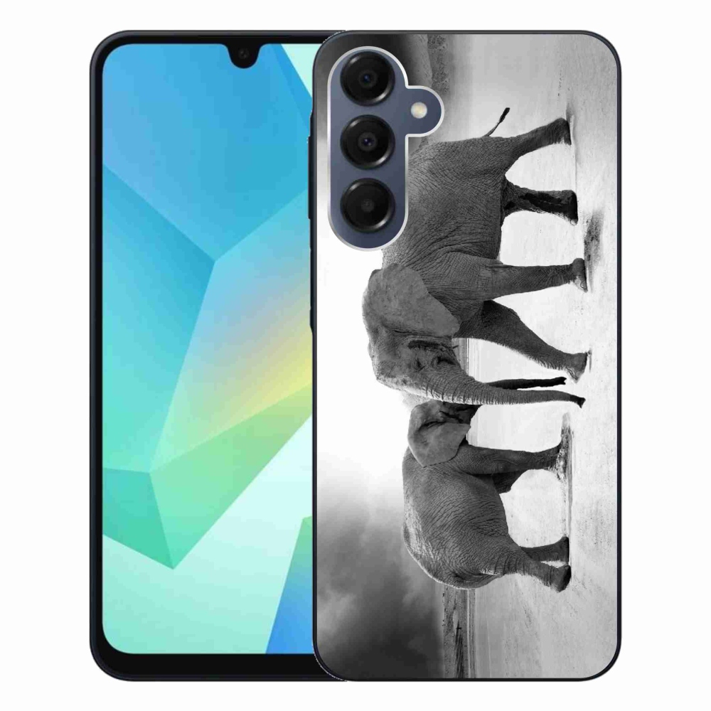 Gél borítás mmCase Samsung Galaxy A16 4G/5G készülékhez - fekete és fehér elefántok