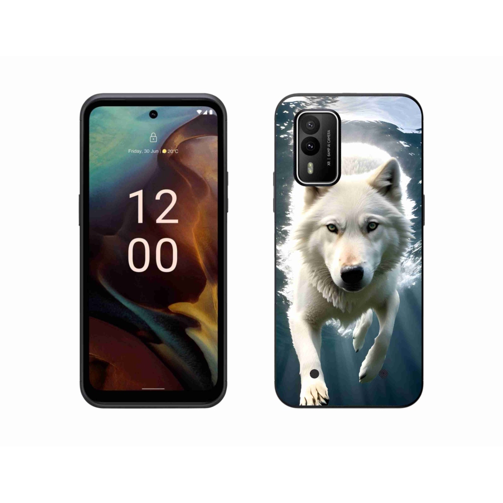Zselés borítás mmCase a Nokia XR21 készülékhez - fehér farkas