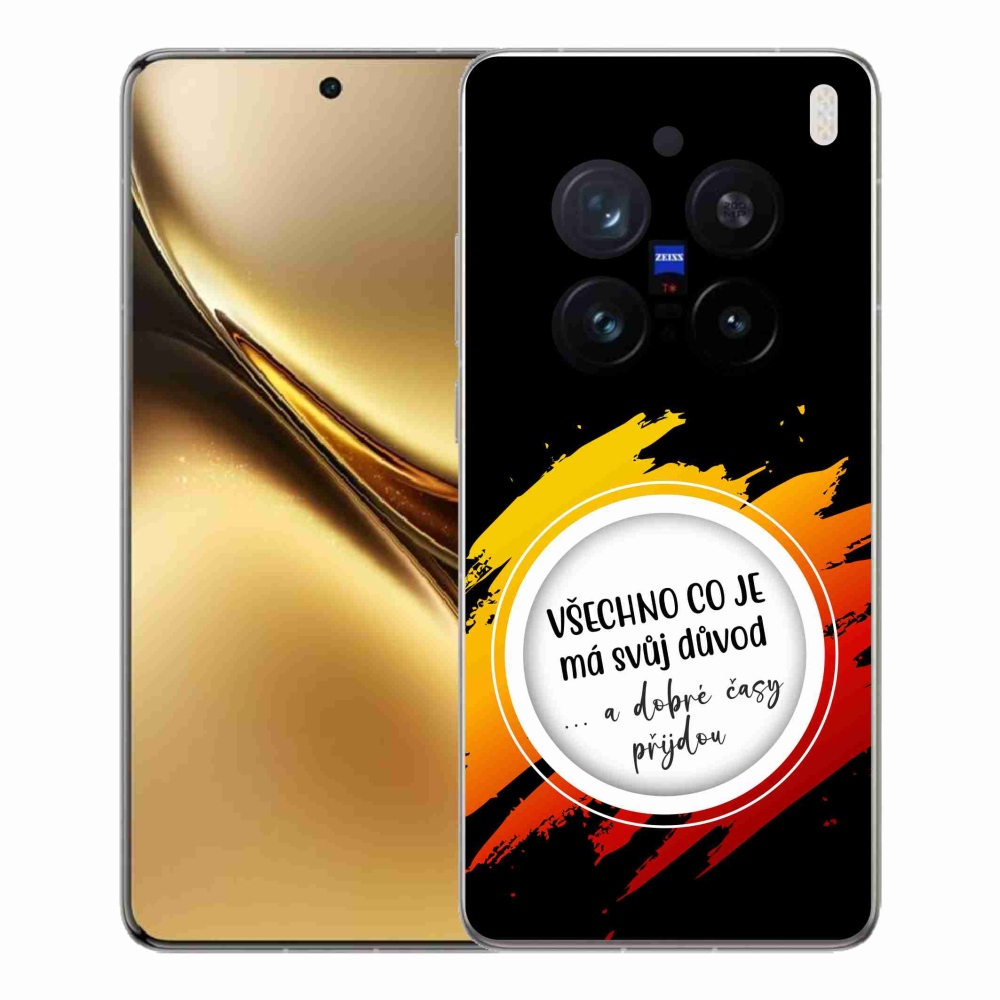Zselés borítás mmCase a Vivo X200 Pro 5G készülékre - Idézet 3 fekete háttér