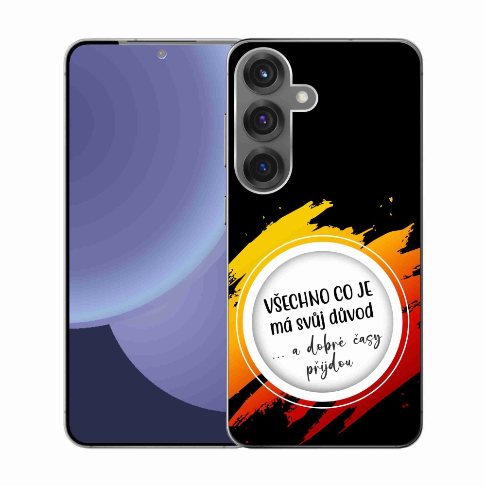 Gél borítás mmCase Samsung Galaxy S25 - idézet 3 fekete háttérrel