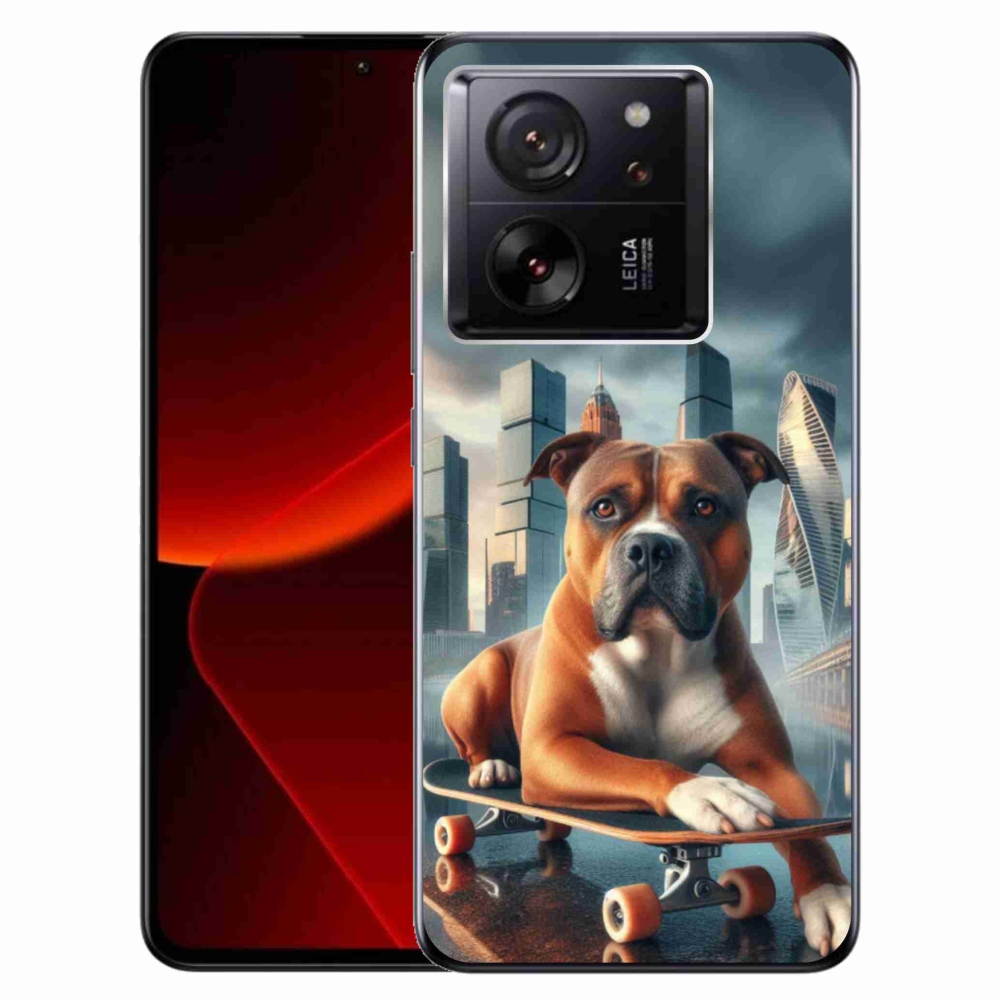 Gél borítás mmCase a Xiaomi 13T/13T Pro számára - kutya gördeszkán