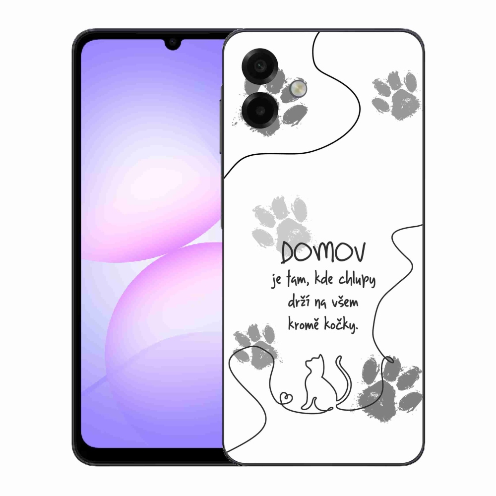 Gél borító mmCase Samsung Galaxy A07 4G - macska motívum fehér háttérrel
