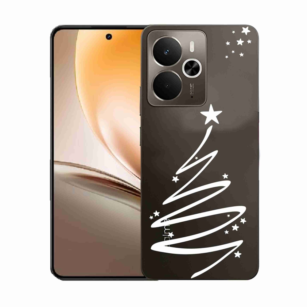 Zselés borító mmCase a Realme 14 5G készülékhez - fehér fa átlátszó háttéren