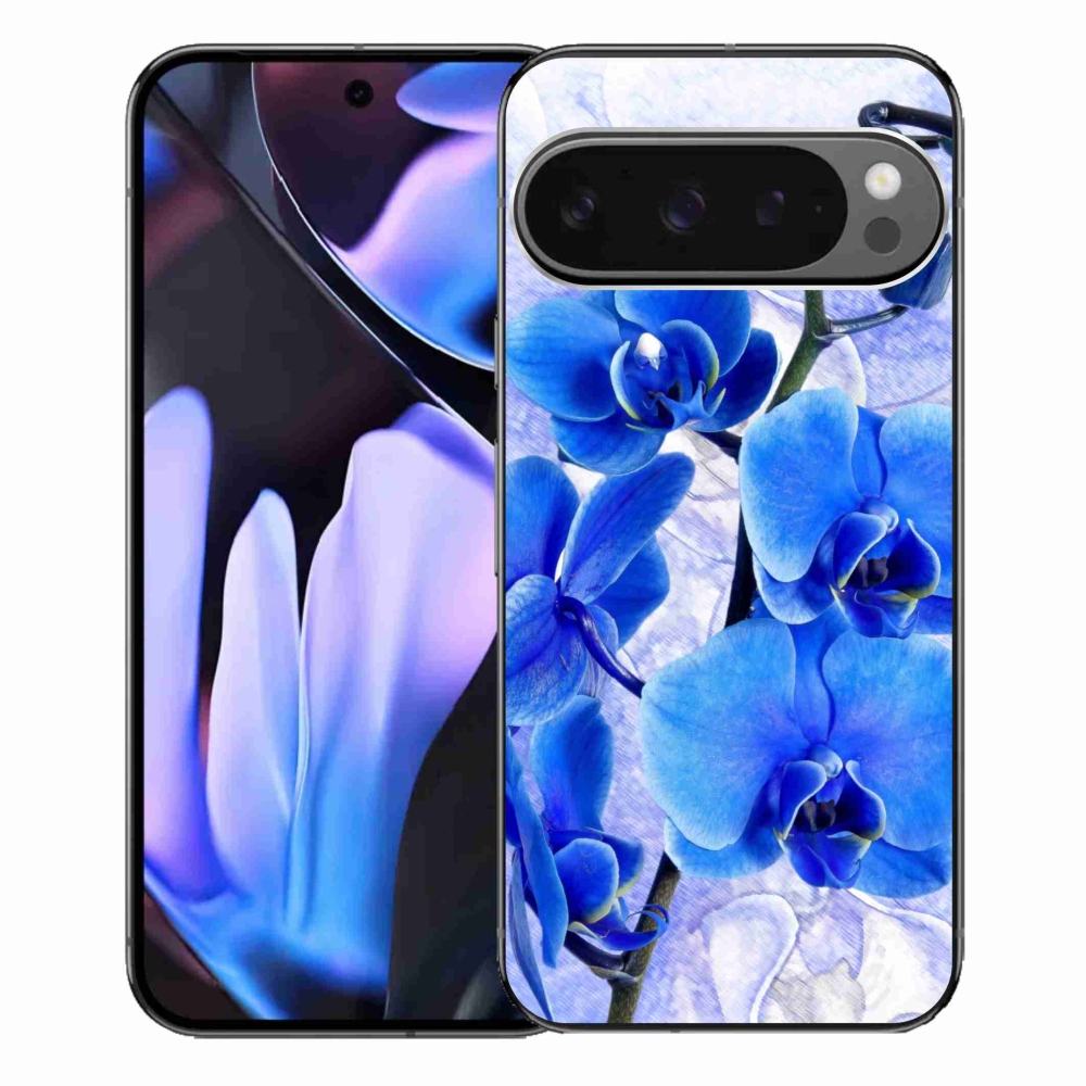 Zselés borítás mmCase a Google Pixel 9 Pro XL-hez - kék virágok
