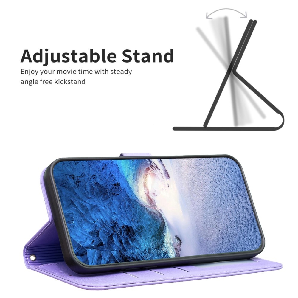 Clover könyv tok Xiaomi Redmi Note 14 Pro-hoz - lila
