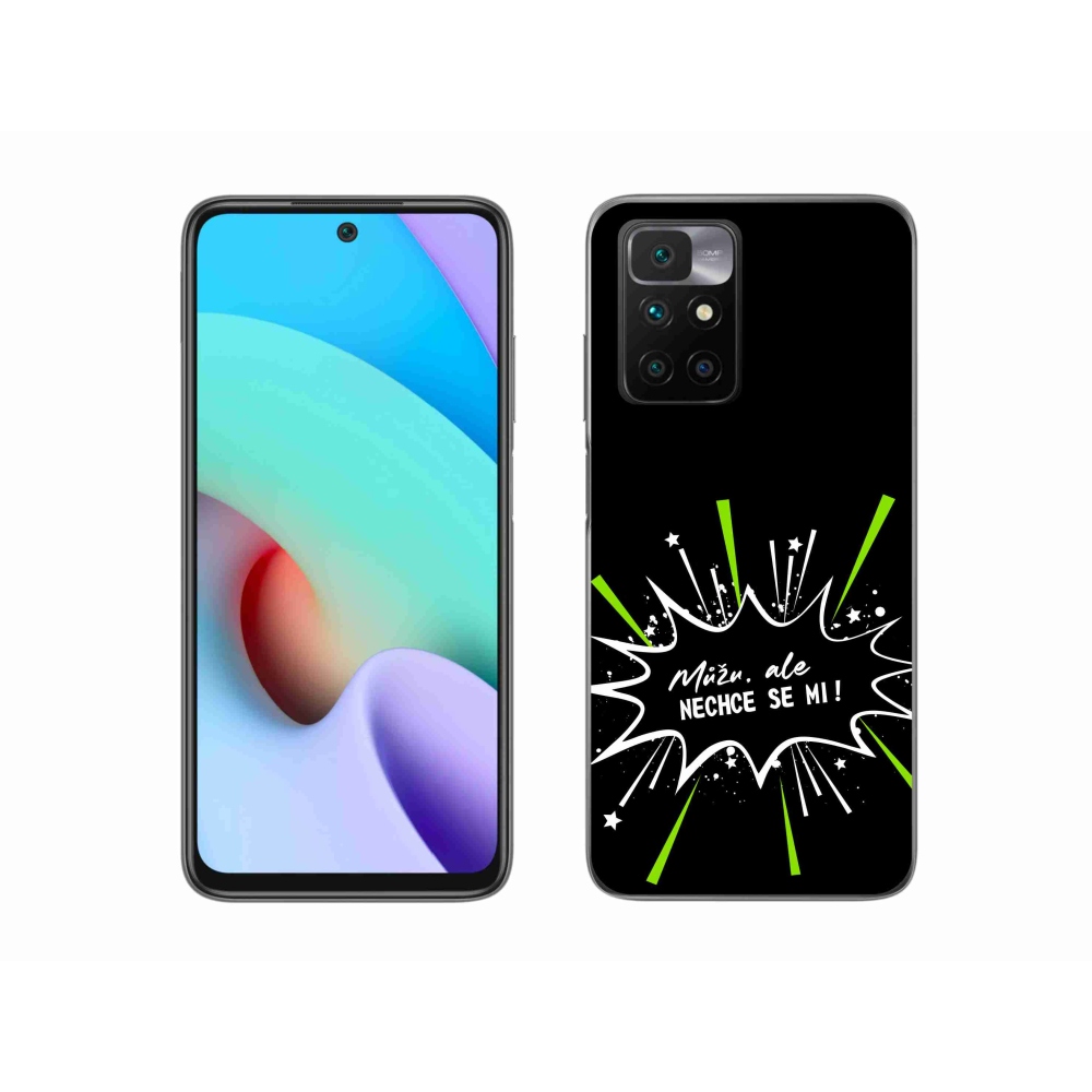 Gél borító mmCase a Xiaomi Redmi 10/Redmi 10 (2022) - vicces szöveg 11 fekete háttérrel