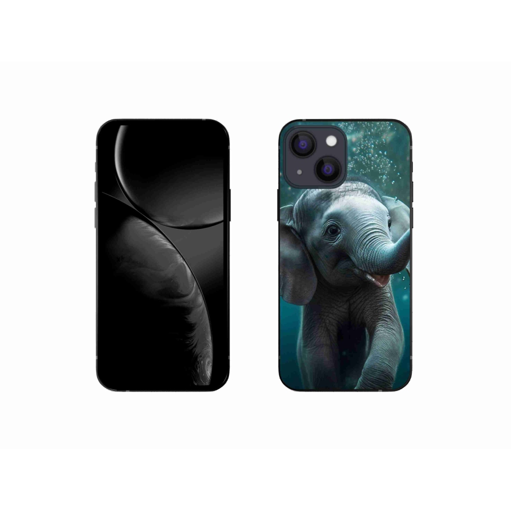 Zselés borítás mmCase iPhone 13 mini készülékhez - elefánt a víz alatt
